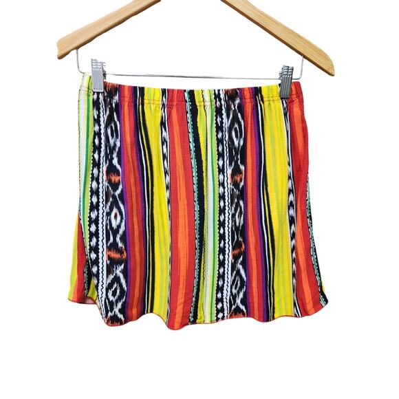 Lucy Rose Mini Faux Wrap A-line Skirt Ethnic Tribal Southwestern Multicolor M - Picture 2 of 6
